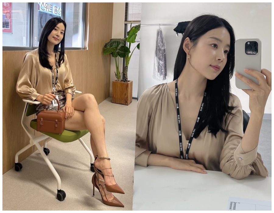 '검사♥' 한지혜, 과감한 넥라인에 부각된 섹시 美…각선미까지 '갓벽 자태'