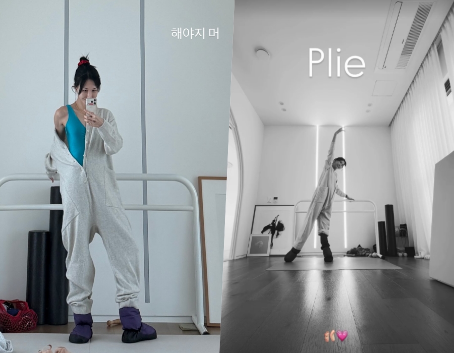 '엄태웅♥' 윤혜진, 단추를 어디까지 푼 거야…발레로 완성한 슬렌더 몸매 자랑