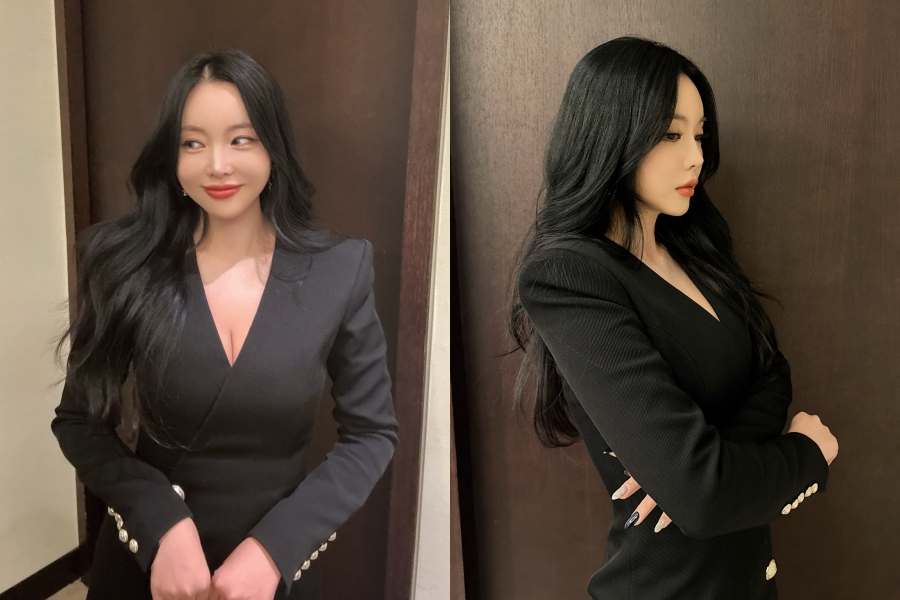 홍진영, 타이트핏에 깊은 V넥…은근한 노출이 더 섹시해