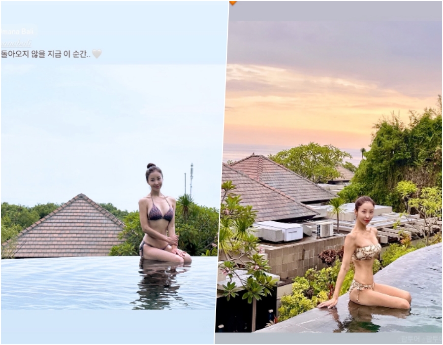 '윤정수♥' 원진서, 어떤 비키니를 입든 몸매가 다 했네…그린 듯한 S라인 자랑