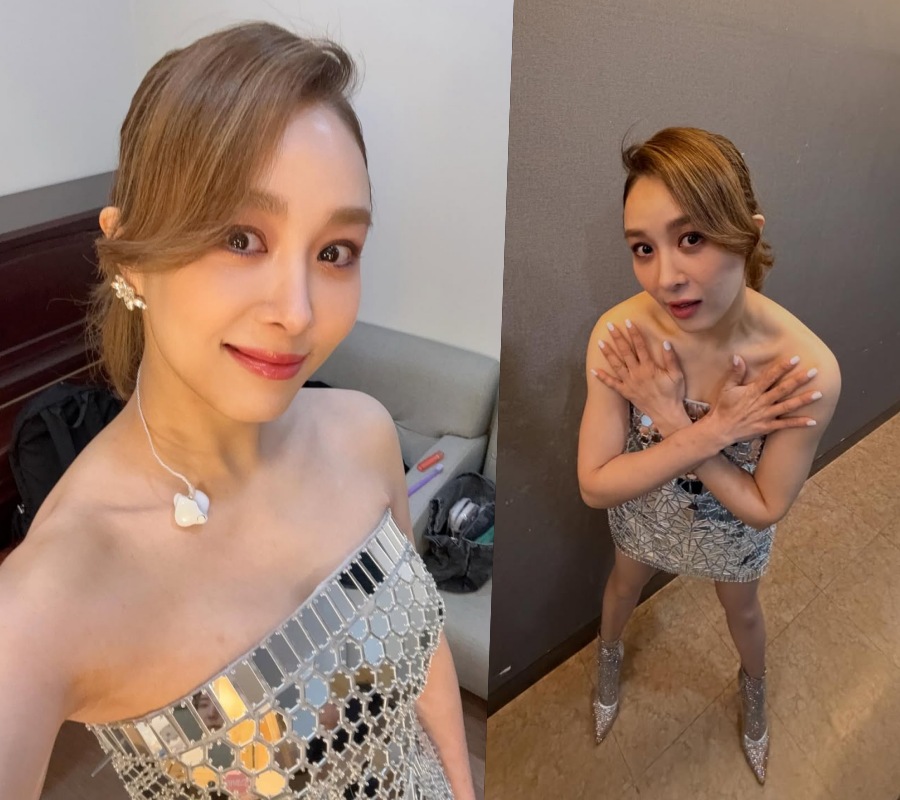 옥주현, 가려도 드러나는 글래머러스 자태…번쩍 의상보다 눈부신 미모