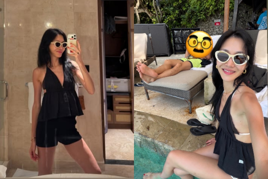 '엄태웅♥' 윤혜진, 옆이 더 아찔한 초슬렌더 한 뼘 비키니