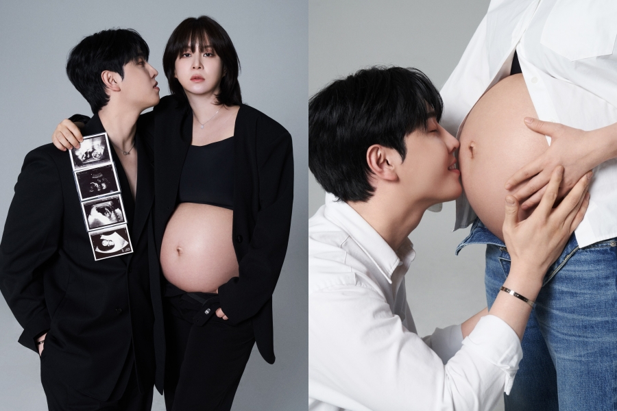 은가은 만삭 D라인에 뽀뽀하는 ♥박현호…