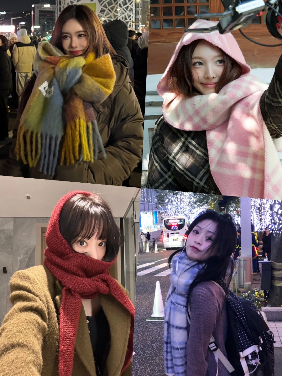 큐리·아사 리본형→나연·지젤의 바라클라바…★들의 머플러 연출법 [PICK★]