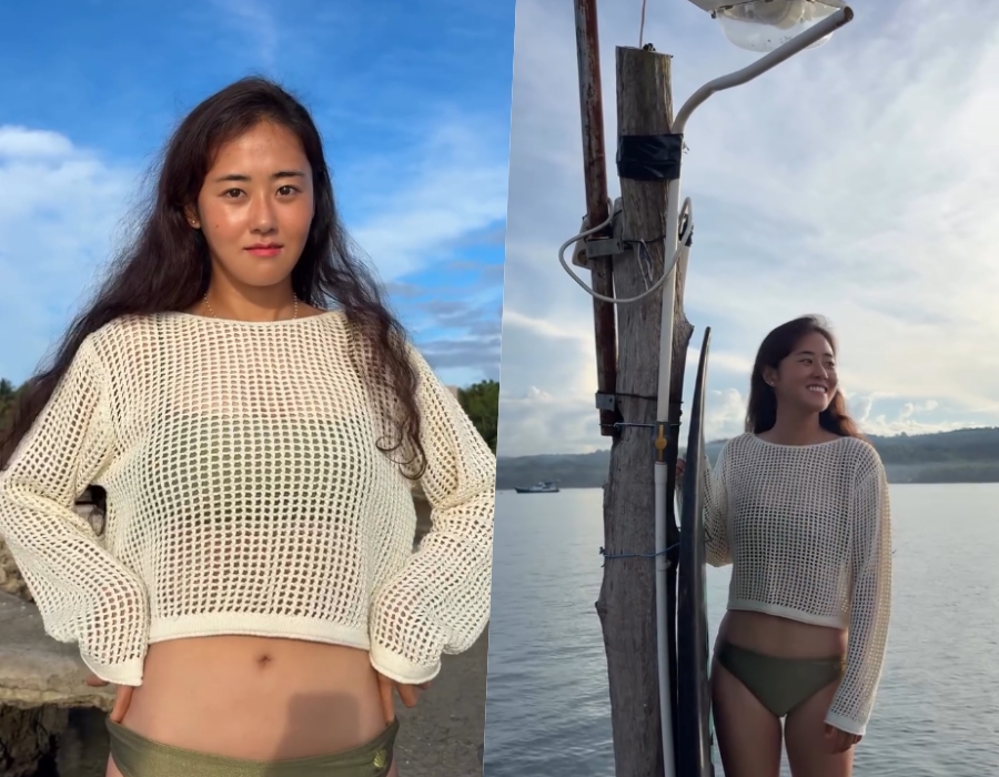 포미닛 출신 허가윤, 비키니 위 그물 니트…감출 수 없는 글래머 자태 과시