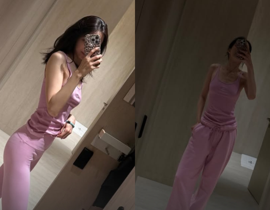 손나은, '원조 레깅스 여신'의 슬렌더 핏…소시지색 핑크까지 소화