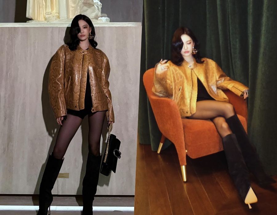 에스파 닝닝, 이런 느낌은 또 처음이네…가죽 재킷 아래 아찔한 하의실종