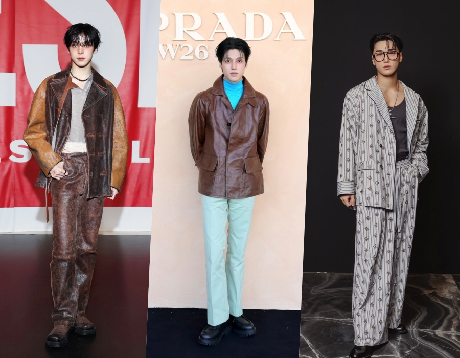 에이티즈 윤호·우영·산, 밀라노 패션위크 뜨겁게 달구며 글로벌 영향력 입증