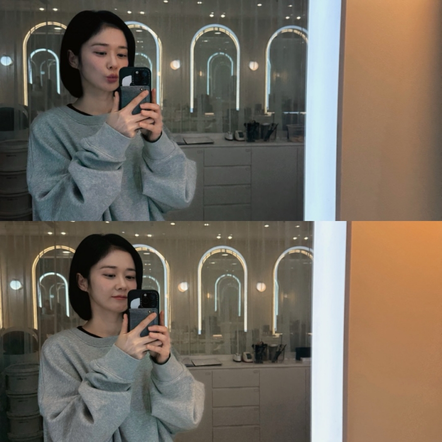 '촬영감독♥' 장나라, 심경의 변화? 싹둑 자른 단발 헤어하고 