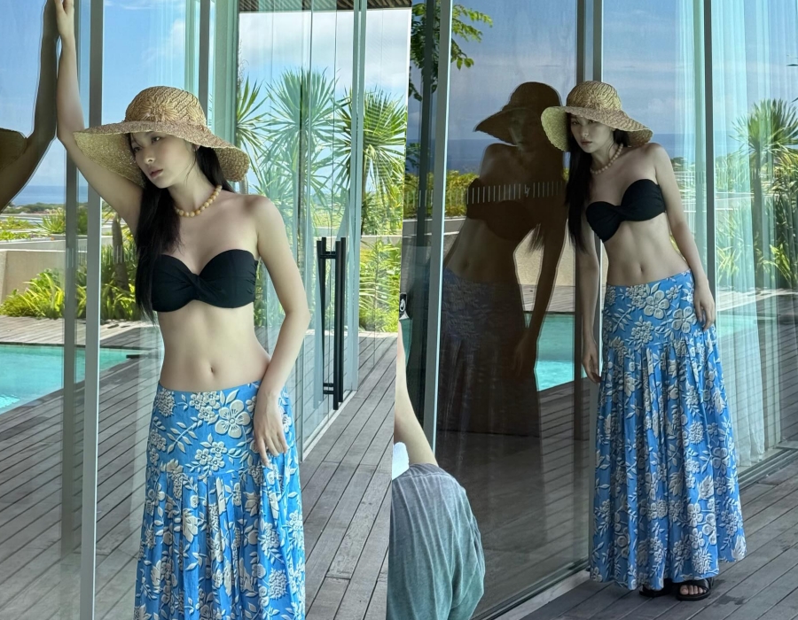 레드벨벳 슬기, 한 뼘 비키니 톱에 드러난 쩍 갈라진 복근…발리에서 제일 핫해