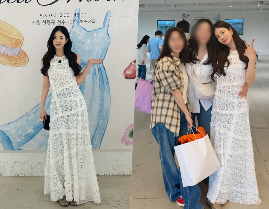 '평창동 민폐공사 논란' 기은세, 구멍 숭숭 크로셰 원피스에 청량 미모 폭발
