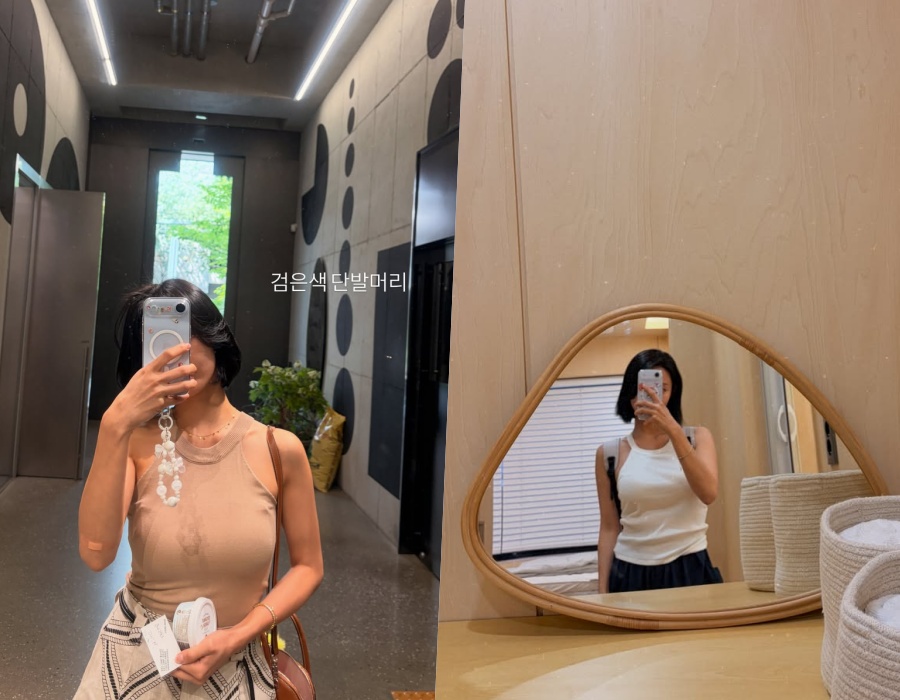 '돌싱 쌍둥이맘' 한그루, 누드톤 홀터넥에 은근한 착시…아찔한 글래머 자태