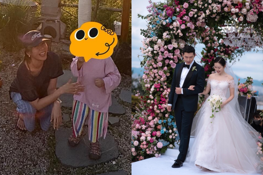 '현빈♥' 손예진, 훌쩍 큰 子와 게 잡으며 힐링…꿀 뚝뚝 모성애 눈빛
