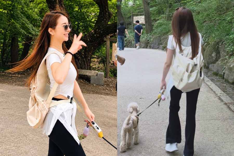 설하윤, 흰 티에 레깅스만 입어도 바비 인형 비율…개미 허리 돋보여
