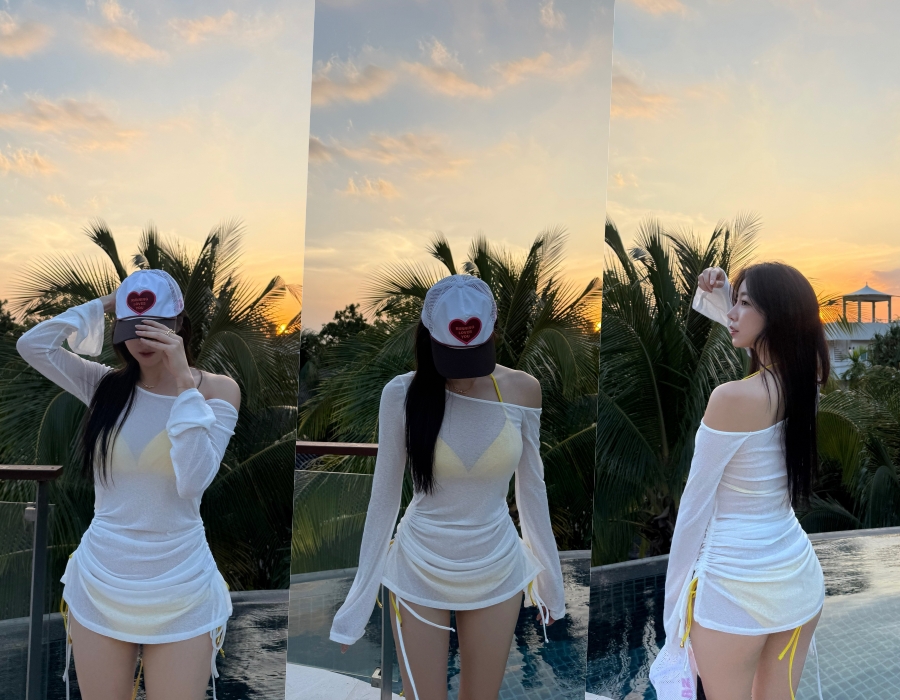 '성백현 열애설' 안지현 치어리더, 레몬빛 비키니에 상큼한 글래머 여신